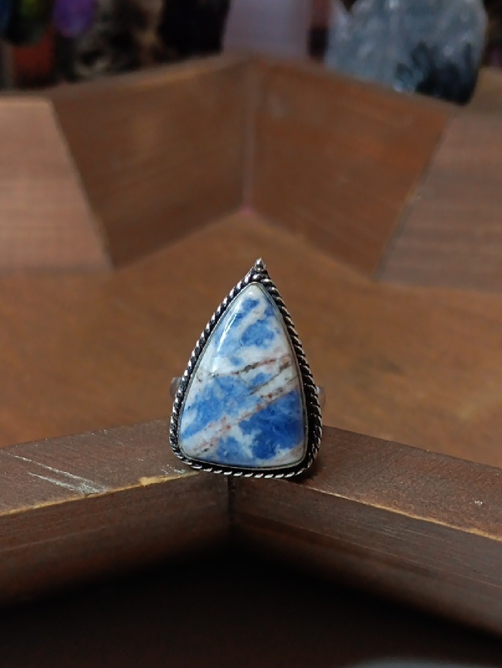 Blue Sodalite Teardrop Ring - Women Jewelry